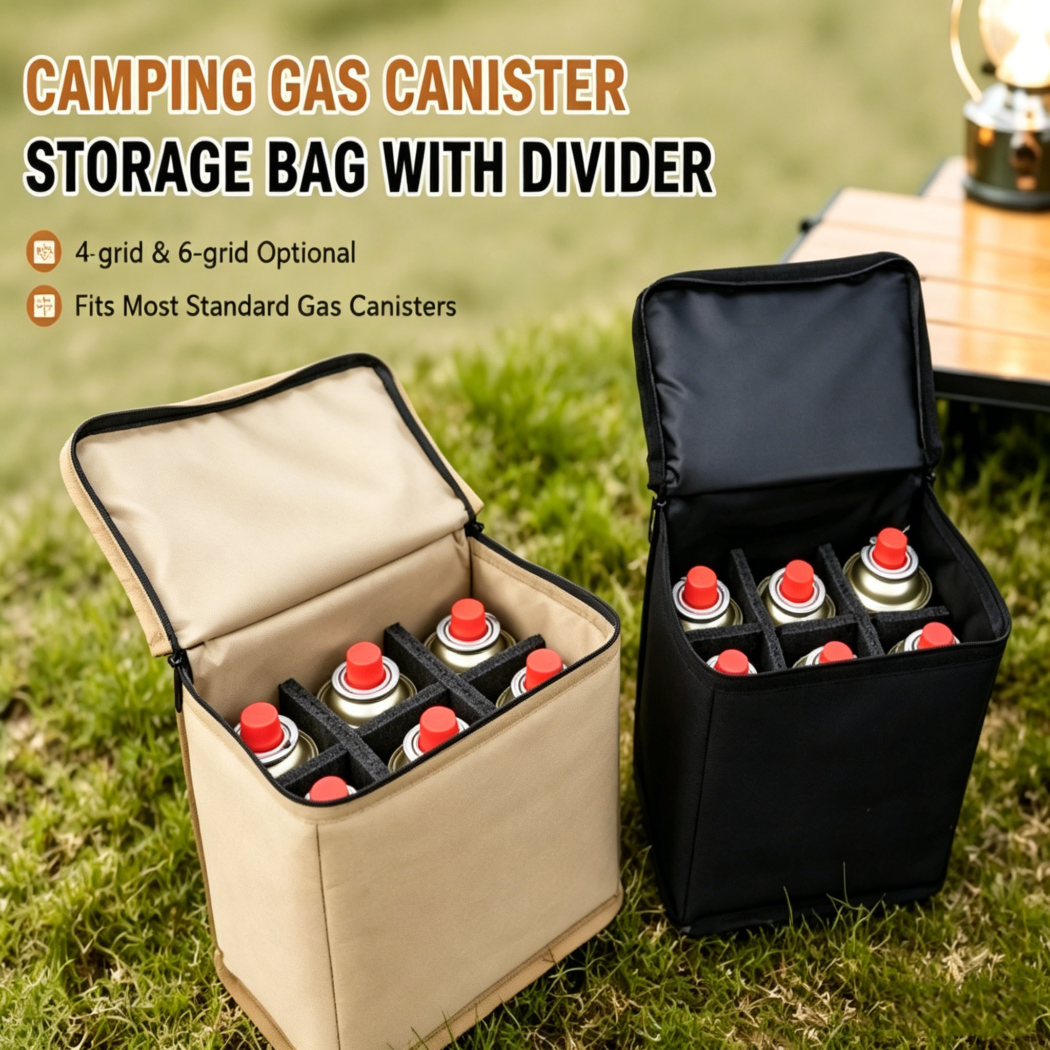 Camping Cooking Gazebo - Camping Gas Canister Storage Bag with