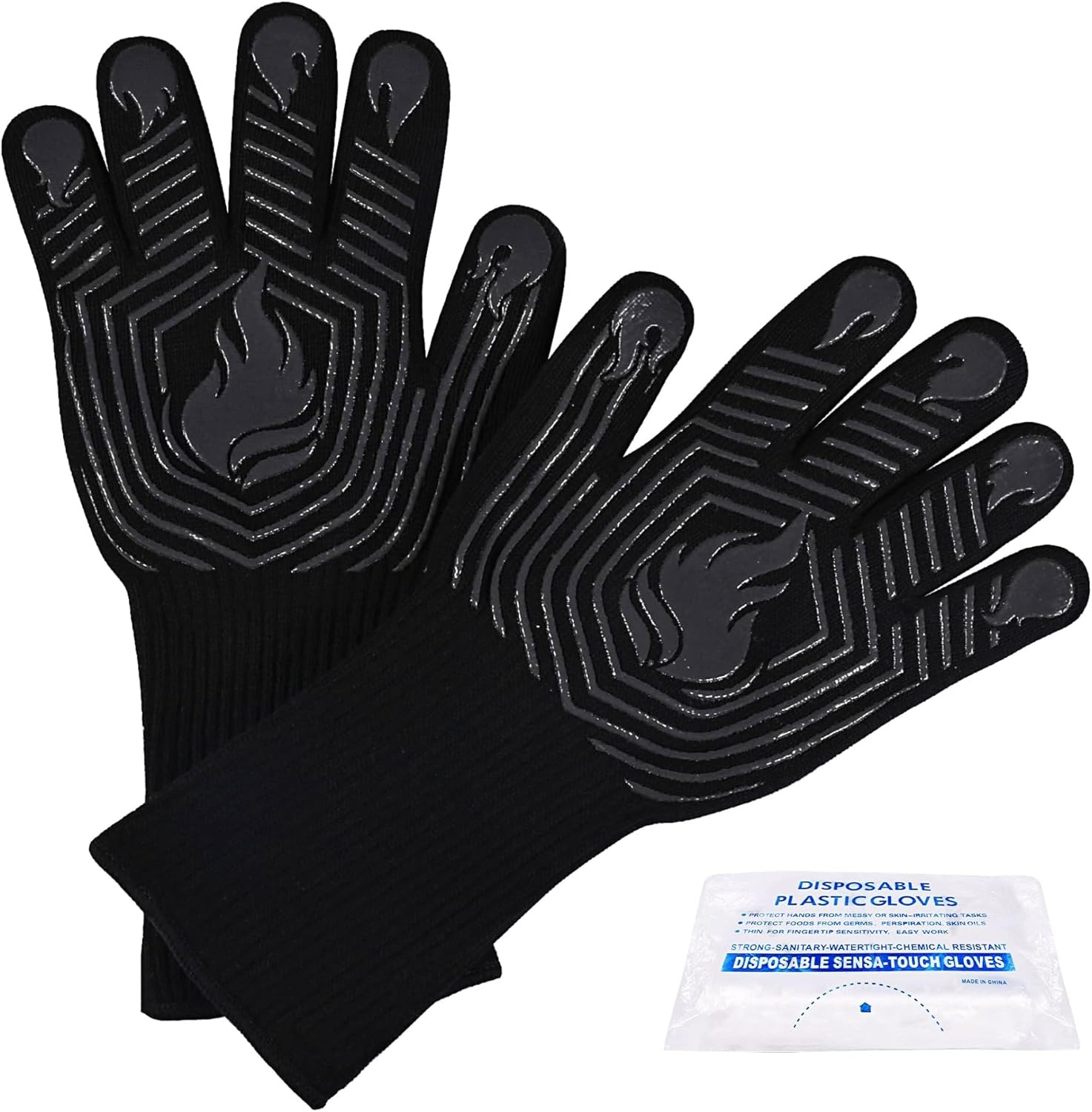Camping Cooking Ovens - 1472°F Heat Resistant BBQ Gloves, Non-Slip