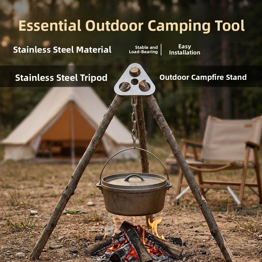 Camping Cooking Fire Pit - Stainless Steel Outdoor Camping Fire Pit