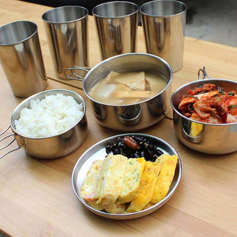 8pcs/set Stainless Steel Outdo - đánh giá và giá Camping Cooking Rice