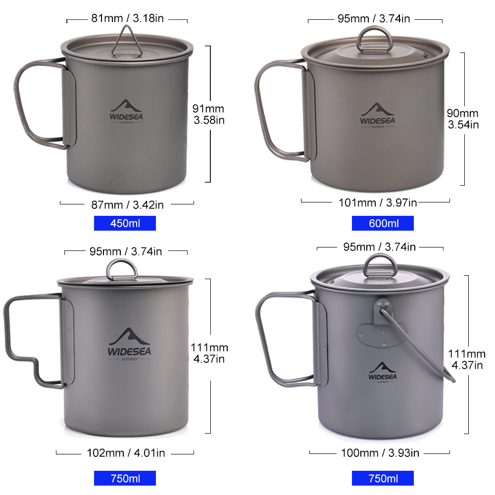 Widesea Camping Mug Titanium C - đánh giá và giá Camping Cooking All In One