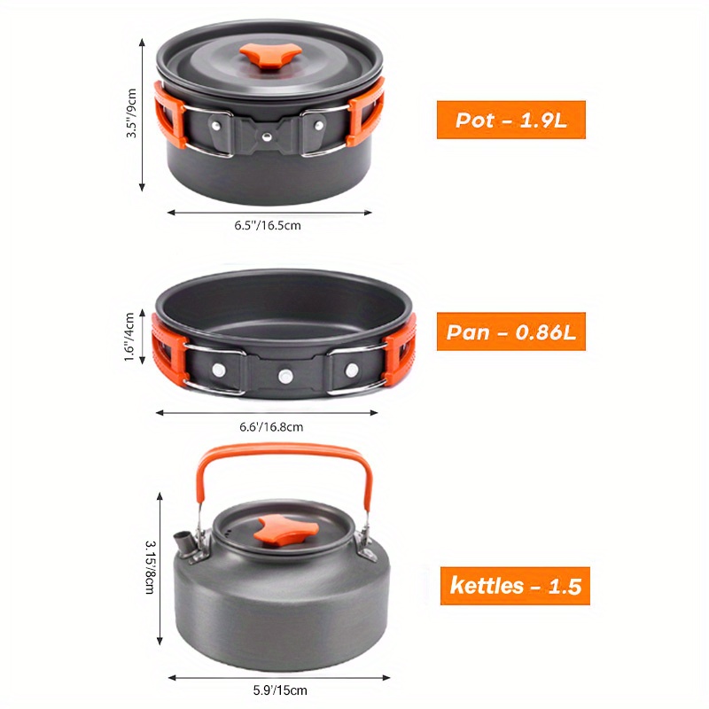 17pcs Camping Cookware Set, Po - đánh giá và giá Camping Cooking Pots And Pans Set