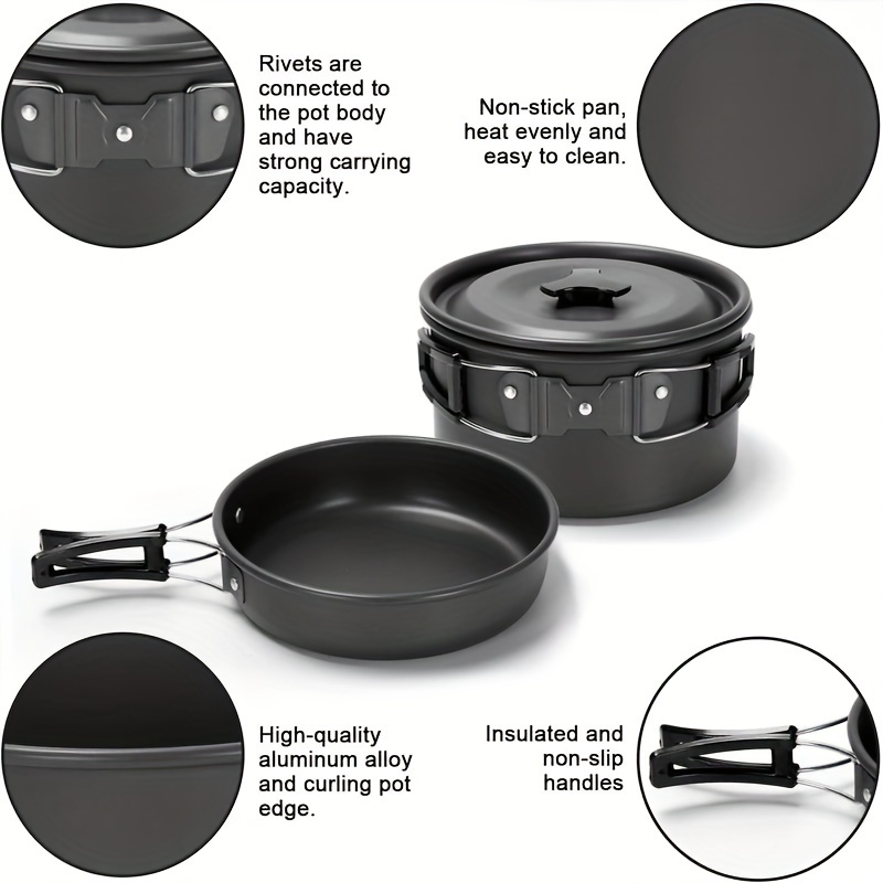 17pcs Camping Cookware Set, Po - đánh giá và giá Camping Cooking Pots And Pans Set