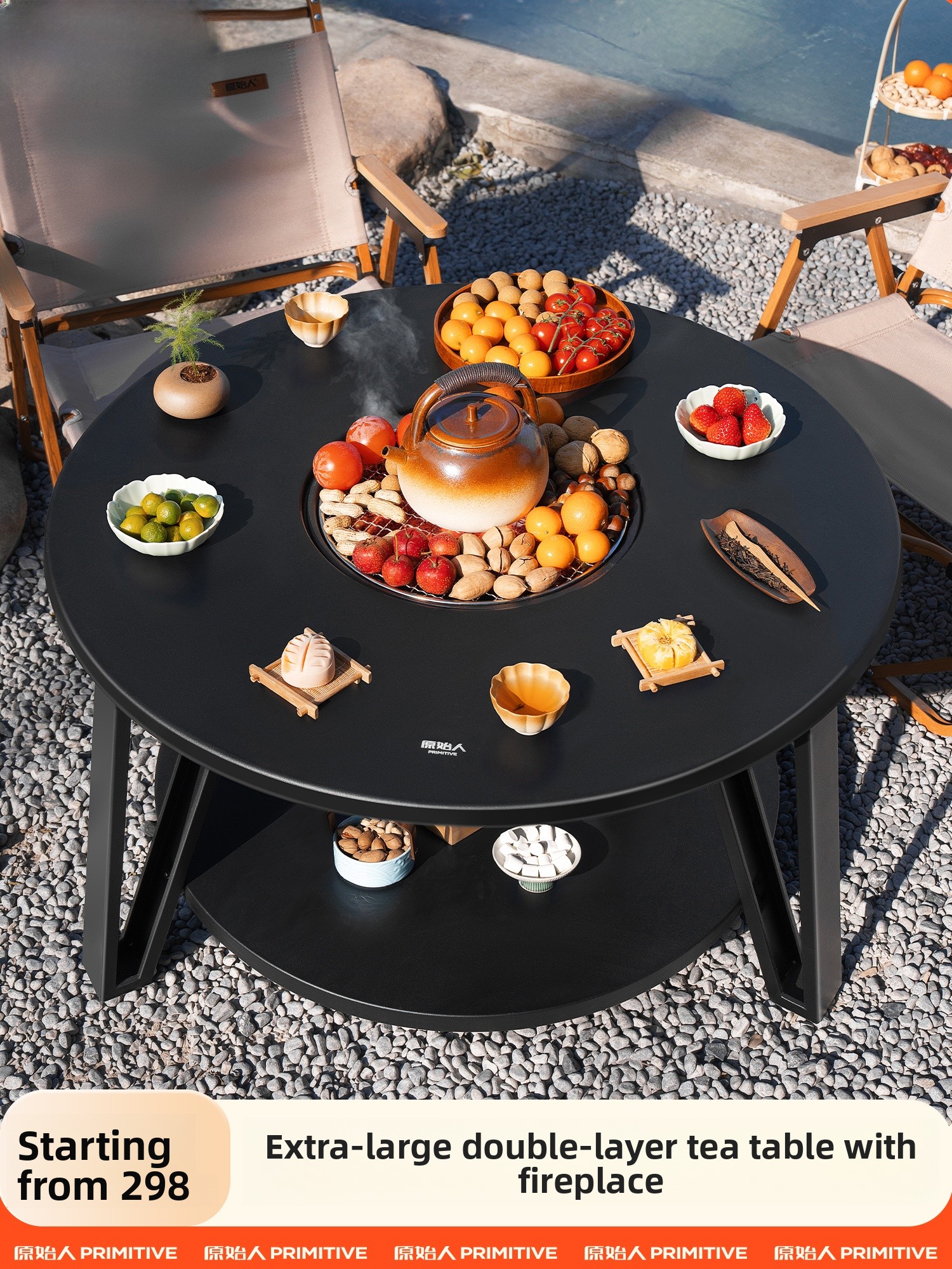Complete Carbon BBQ Grill Set  - đánh giá và giá Camping Cooking Fire Pit