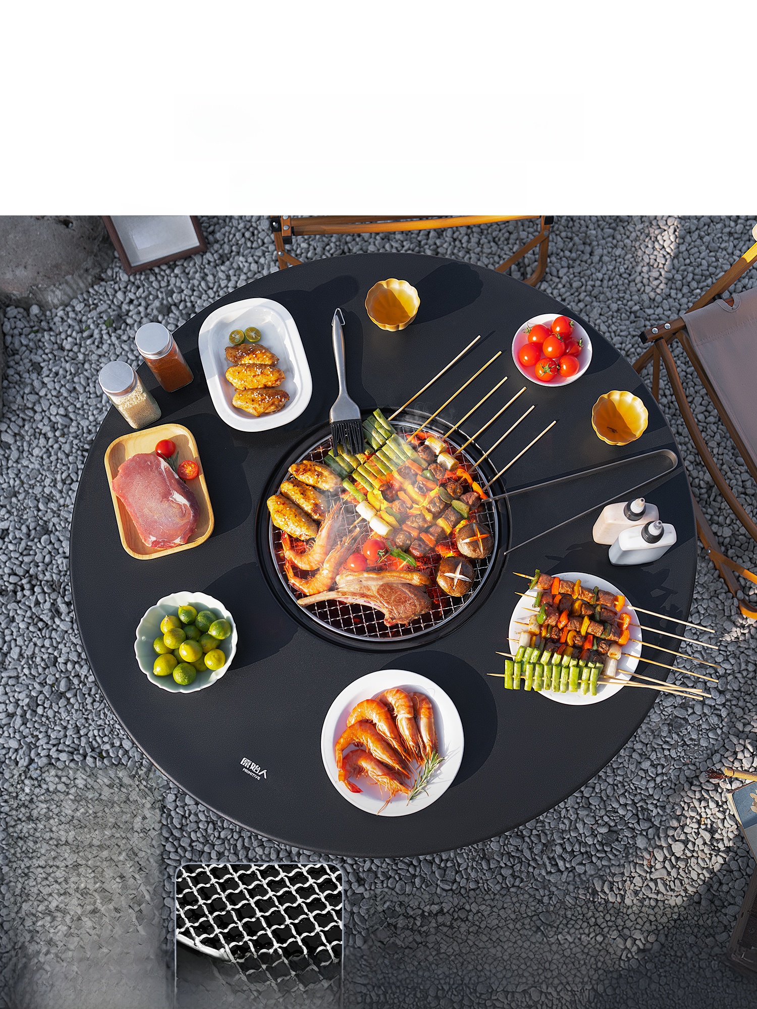 Complete Carbon BBQ Grill Set  - đánh giá và giá Camping Cooking Fire Pit