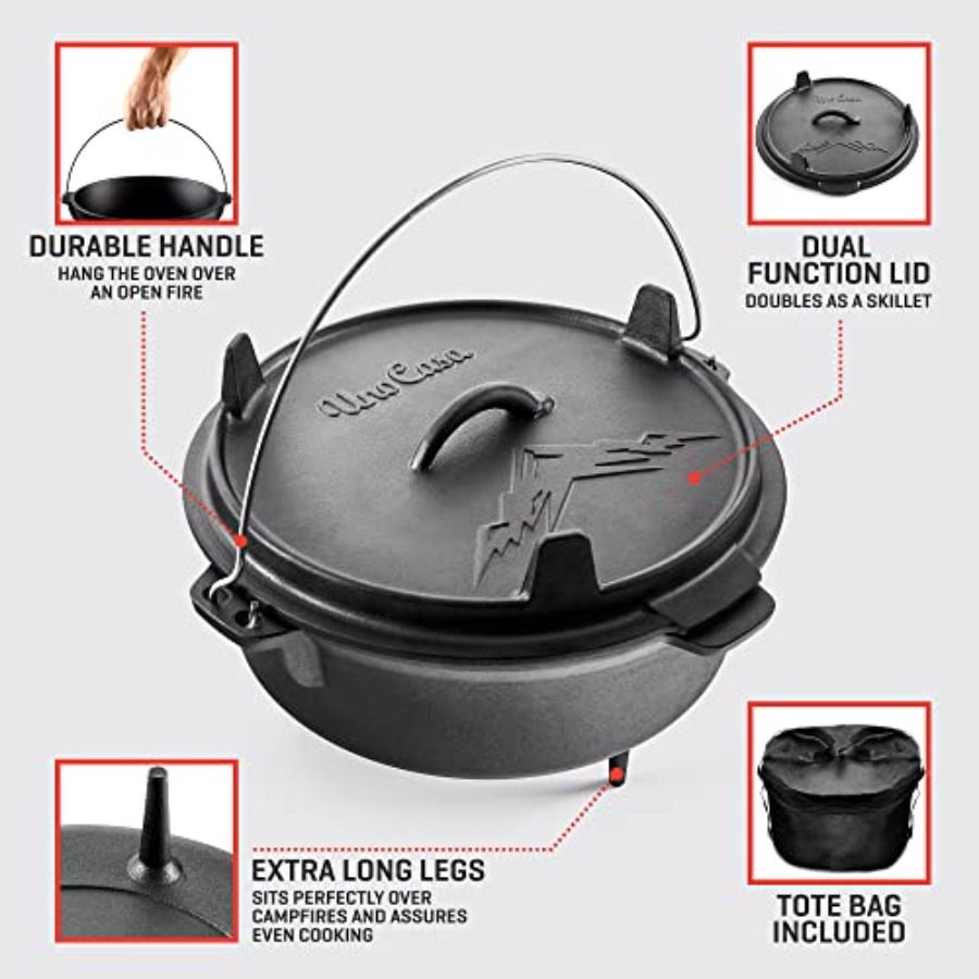 6Qt Cast Iron Camping Dutch Ov - đánh giá và giá Camping Cooking Ovens