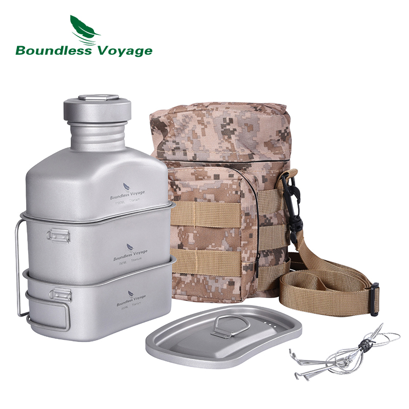 Boundless Voyage Outdoor Milit - đánh giá và giá Mess Kit Titanium
