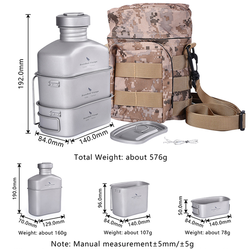 Boundless Voyage Outdoor Milit - đánh giá và giá Mess Kit Titanium