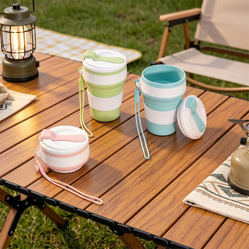Collapsible Silicone Travel Cu - đánh giá và giá Camping Cooking Mug
