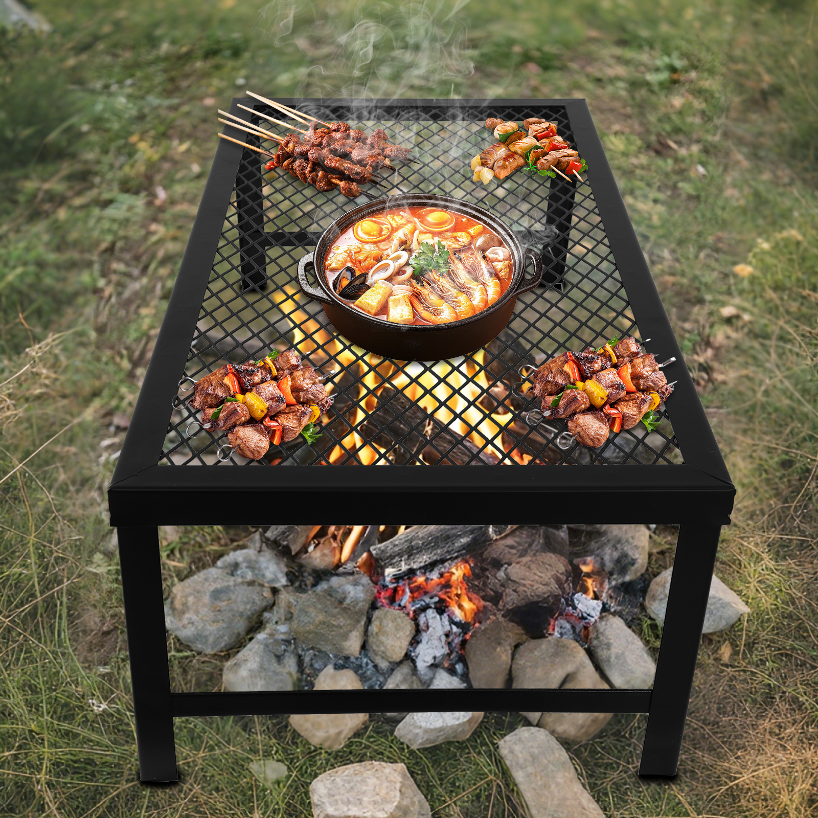Portable Foldable Camping Gril - đánh giá và giá Camping Cooking Fire Pit