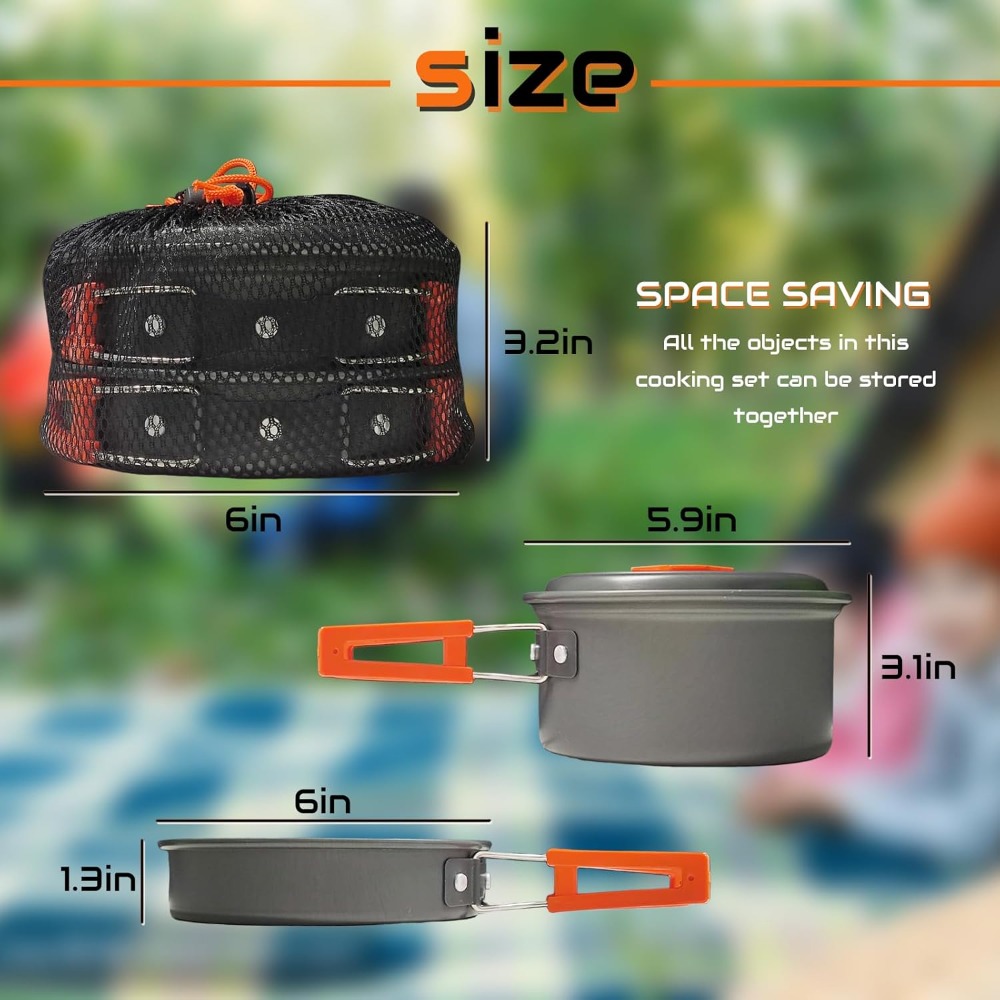 7Pcs Camping Pan Set - Backpac - đánh giá và giá Camping Cooking Pots And Pans Set