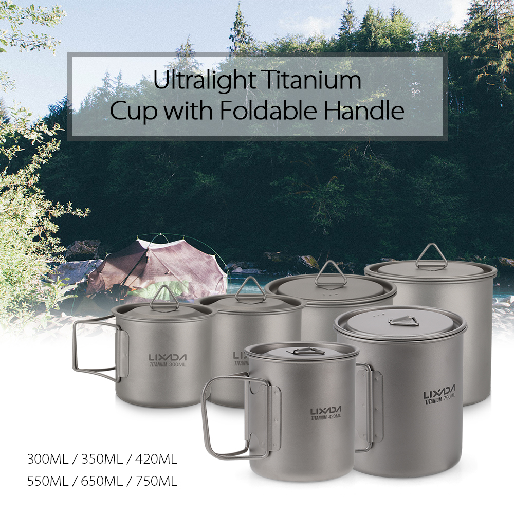 Lixada Water Cup Mug Titanium  - đánh giá và giá Camping Cooking Mug