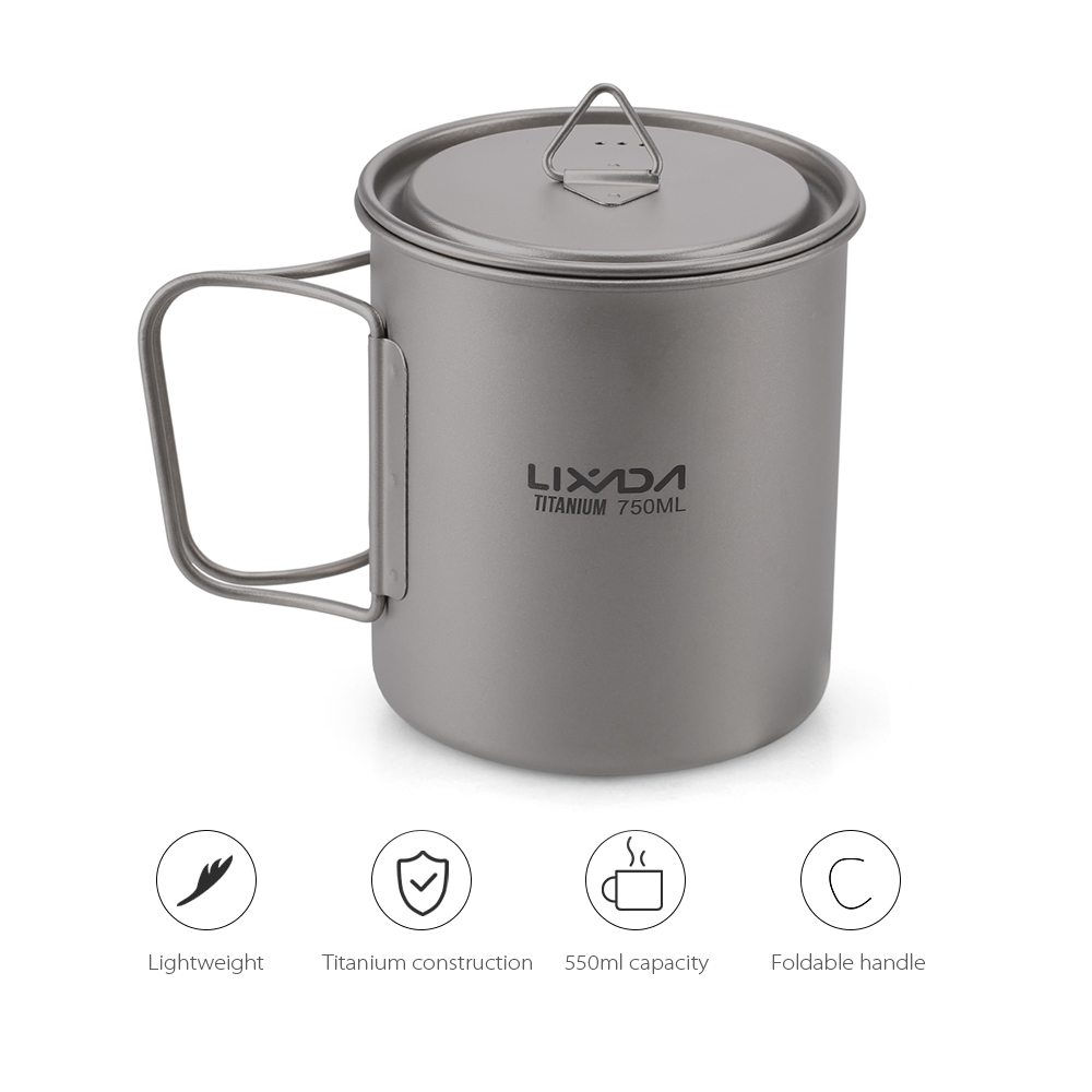 Lixada Water Cup Mug Titanium  - đánh giá và giá Camping Cooking Mug