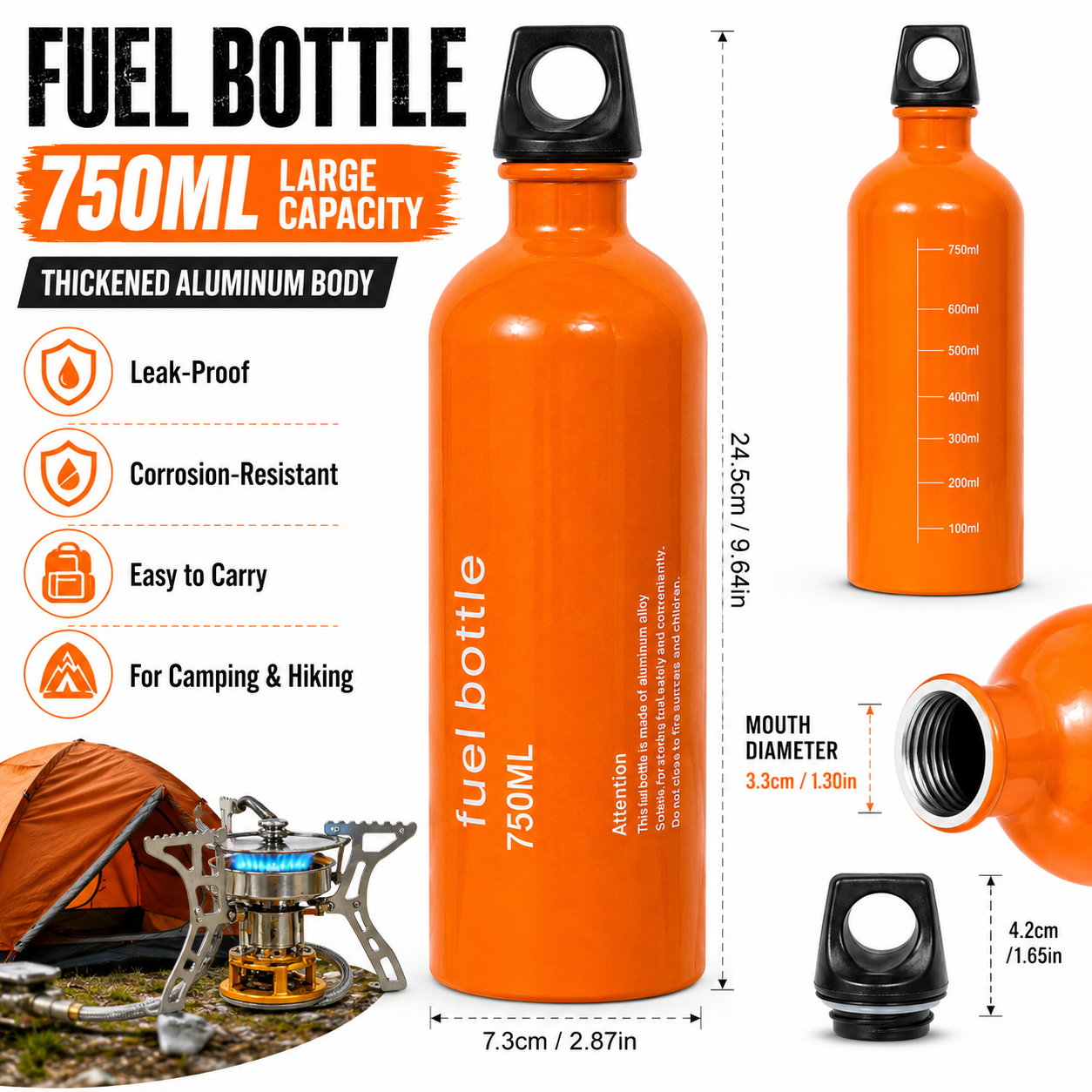 750ml Aluminum Fuel Bottle Cam - đánh giá và giá Camping Cooking Gazebo