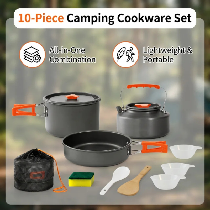 10PCS Ultralight Aluminum Camp - đánh giá và giá Camping Cooking All In One