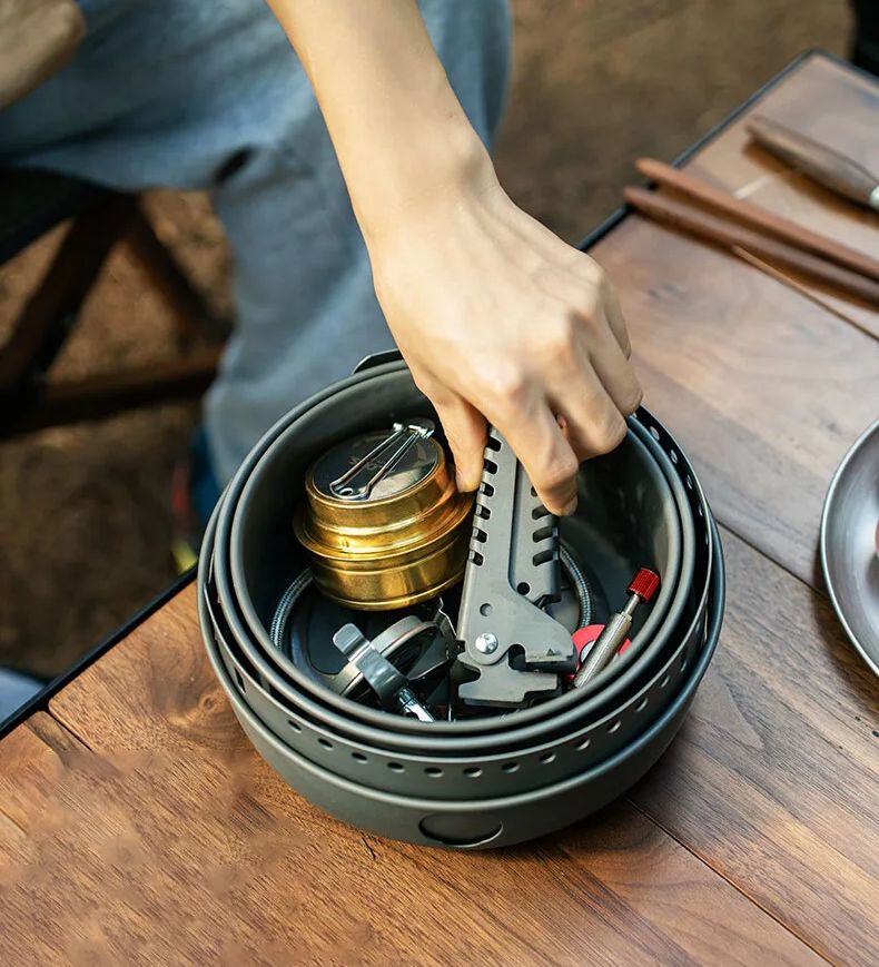 Camping Gas Stove Alcohol Stov - đánh giá và giá Camping Cooking Pots And Pans Set