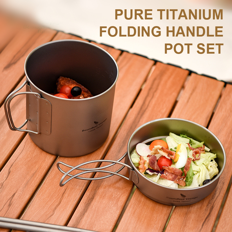 Pure Titanium Folding Handle P - đánh giá và giá Camping Cooking Pots And Pans Set
