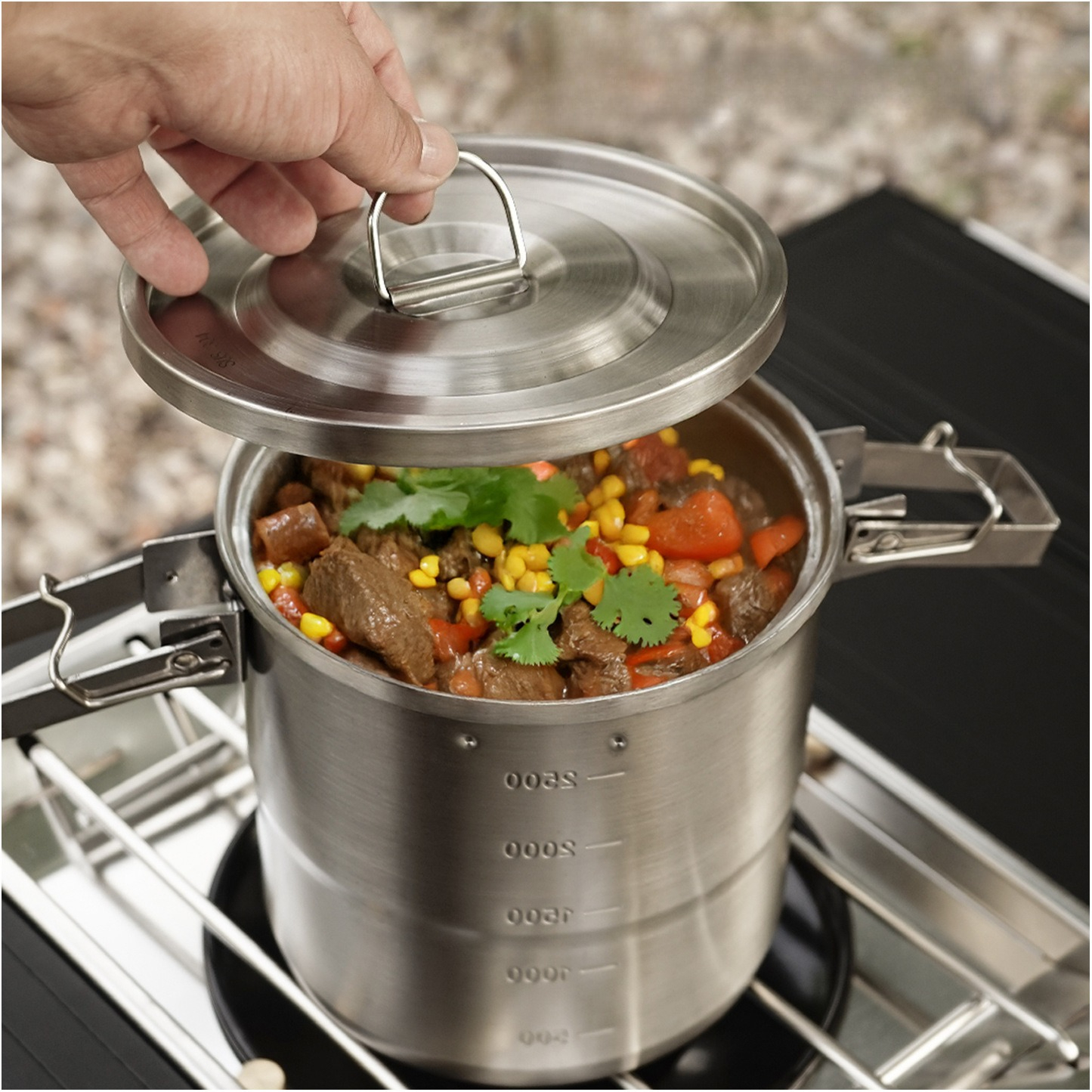 Outdoor 304 stainless steel po - đánh giá và giá Camping Cooking Pots And Pans Set