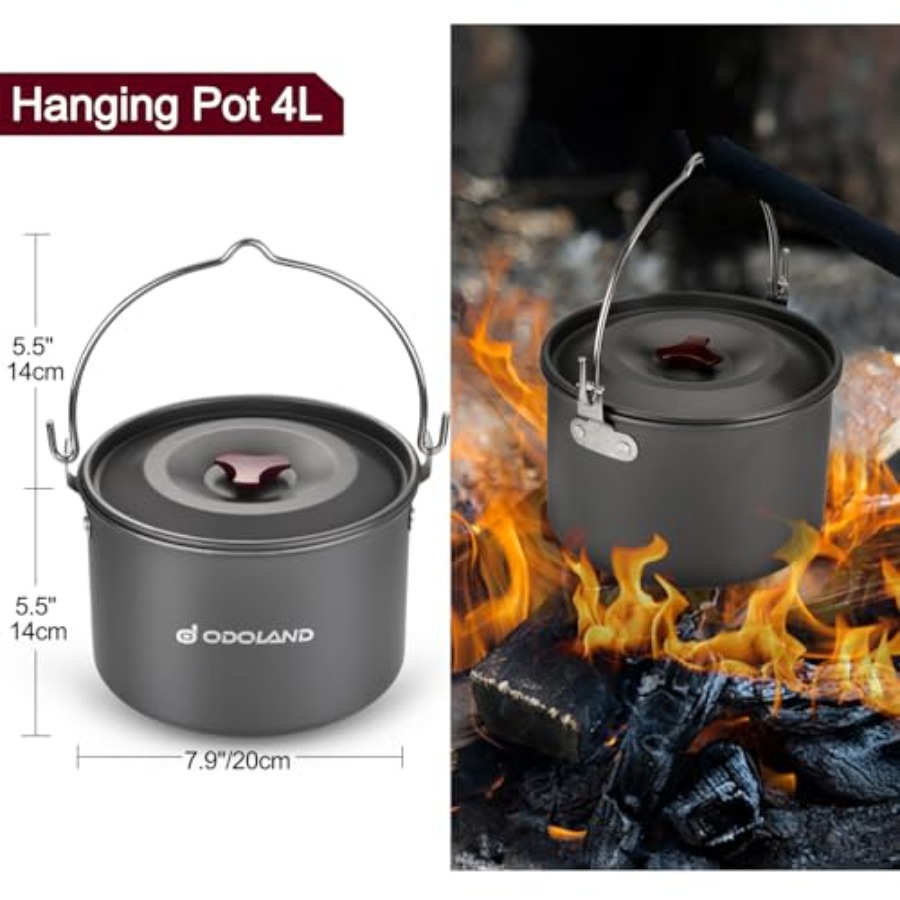 22pcs Camping Cookware Mess Ki - đánh giá và giá Camping Cooking Pot Large