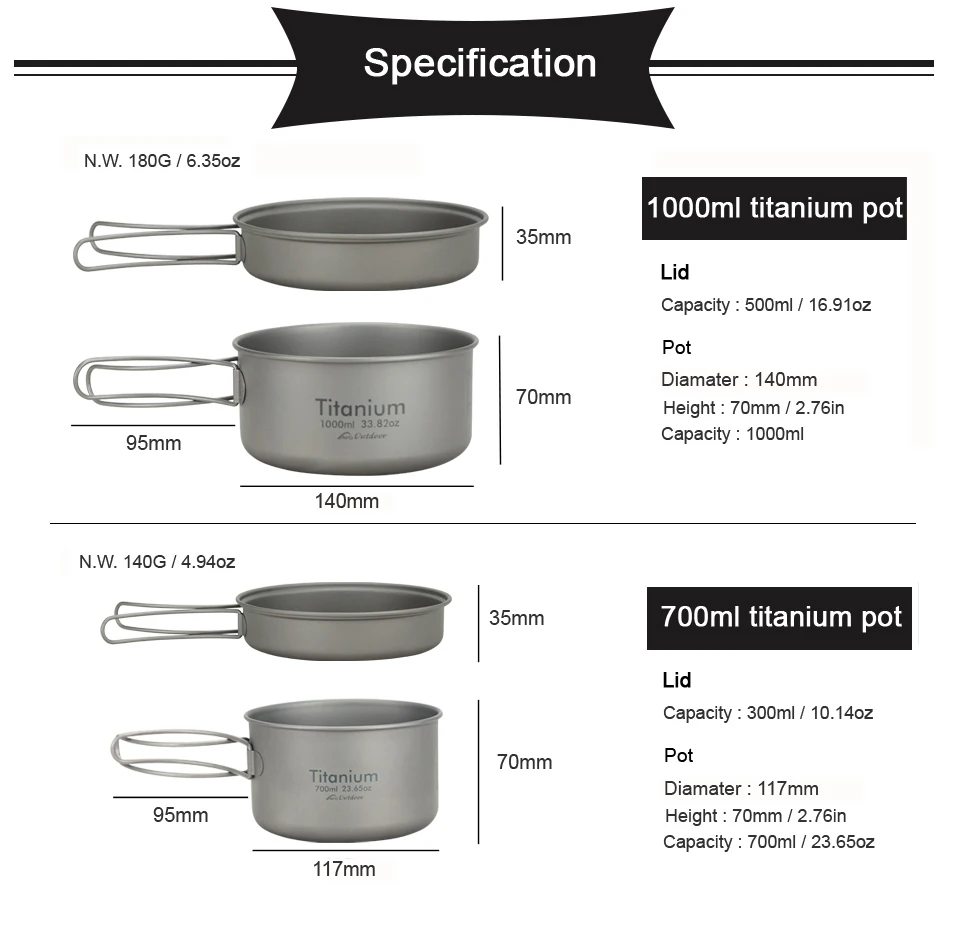 APG Ultralight Titanium Pan Ou - đánh giá và giá Mess Kit Titanium