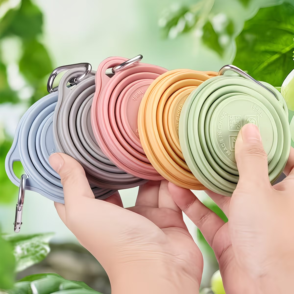 1Pc Foldable Silicone Cup With - đánh giá và giá Camping Cooking Mug