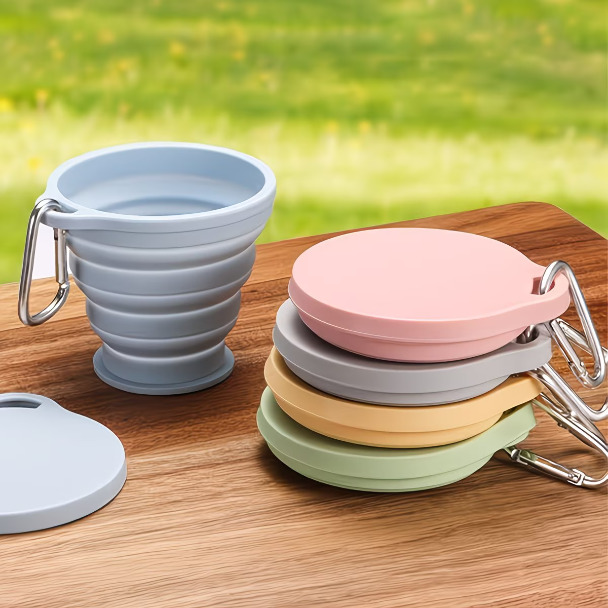 1Pc Foldable Silicone Cup With - đánh giá và giá Camping Cooking Mug