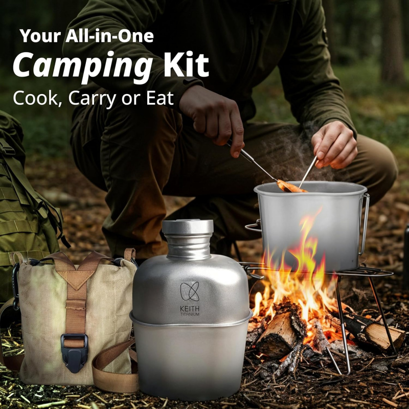 Keith Titanium Bottle Outdoor  - đánh giá và giá Mess Kit Titanium