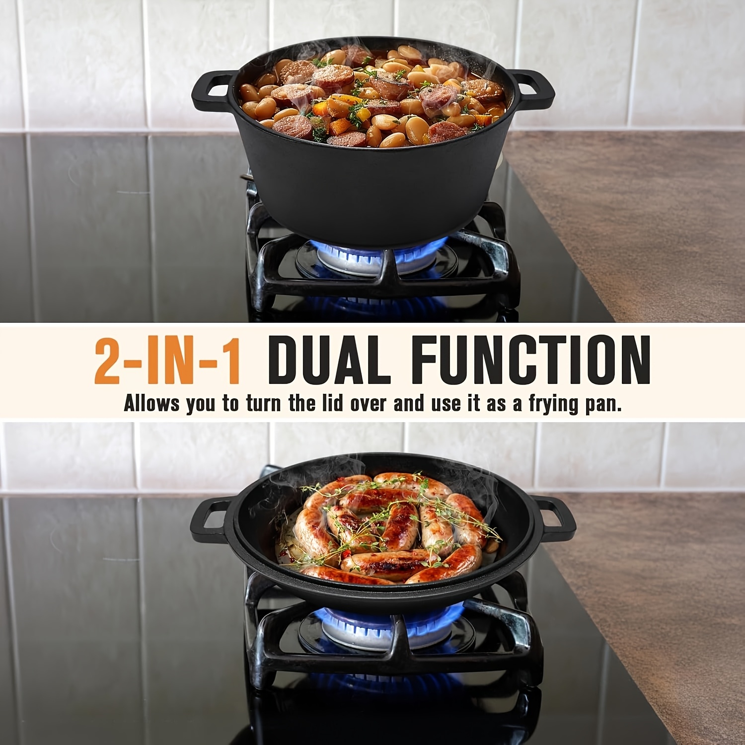 Black 5 QT Cast Iron Dutch Ove - đánh giá và giá Camping Cooking Ovens