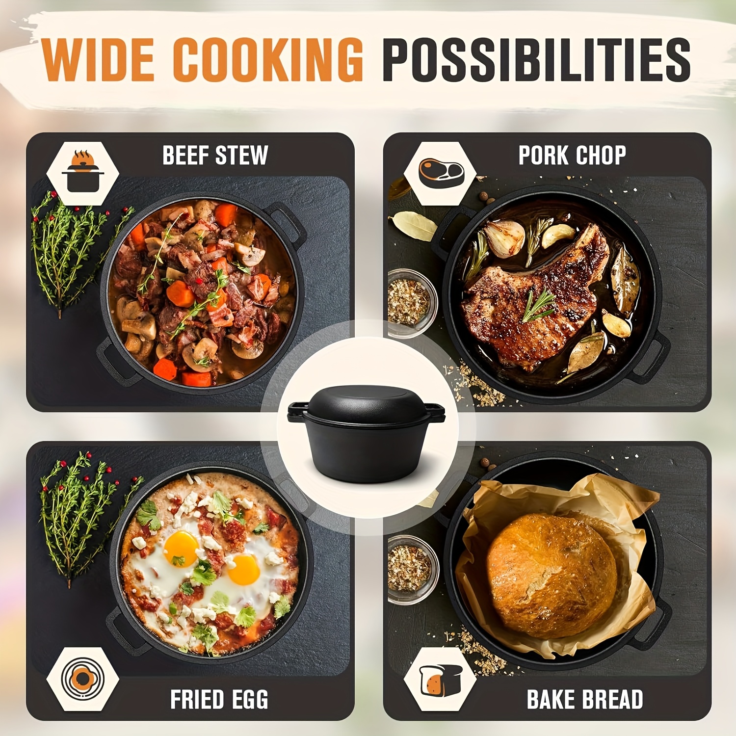 Black 5 QT Cast Iron Dutch Ove - đánh giá và giá Camping Cooking Ovens