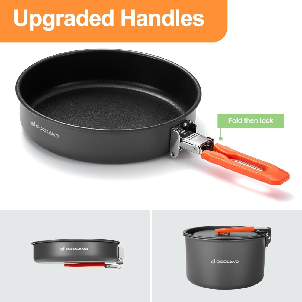 Non-Stick Camping Cookware Mes - đánh giá và giá Camping Cooking Pots And Pans Set