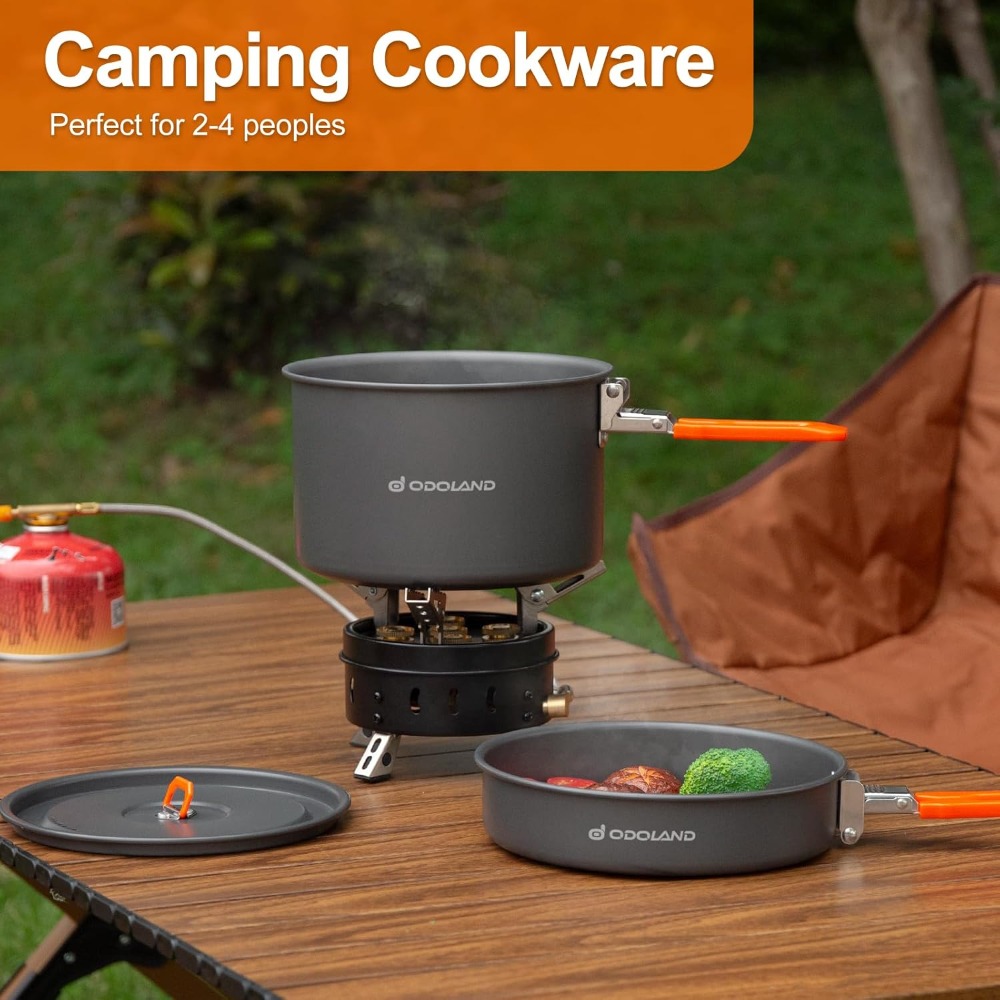 Non-Stick Camping Cookware Mes - đánh giá và giá Camping Cooking Pots And Pans Set