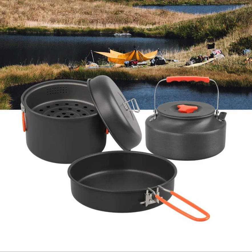 Outdoor Cookware Set Camping C - đánh giá và giá Camping Cooking Pots And Pans Set