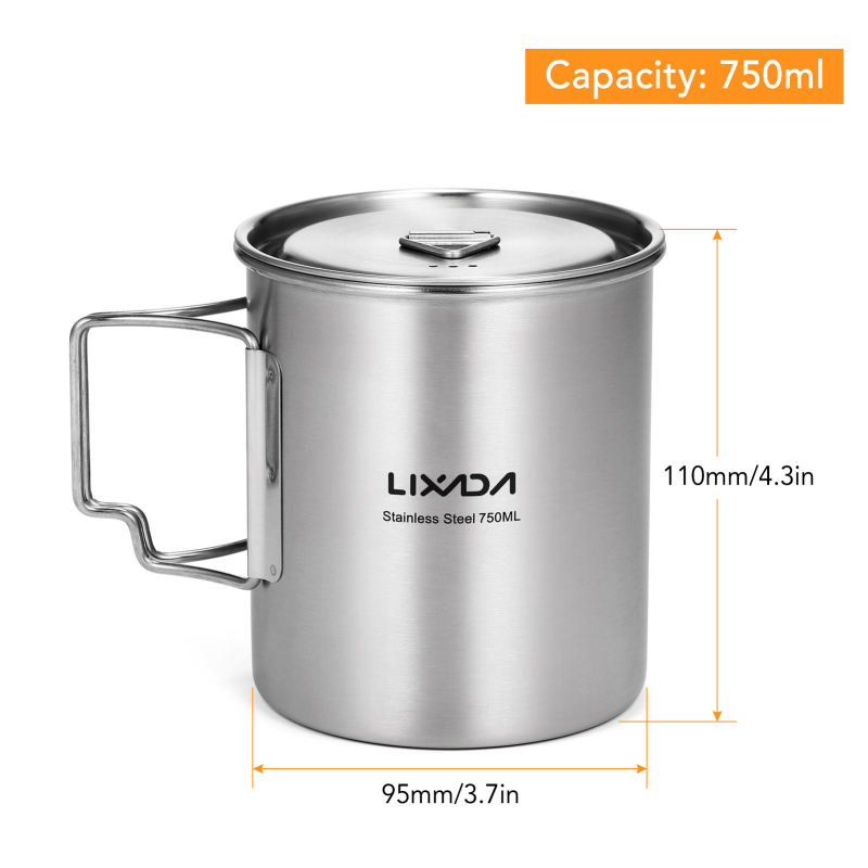 Lixada 750ml Cup Outdoor Stain - đánh giá và giá Camping Cooking Mug