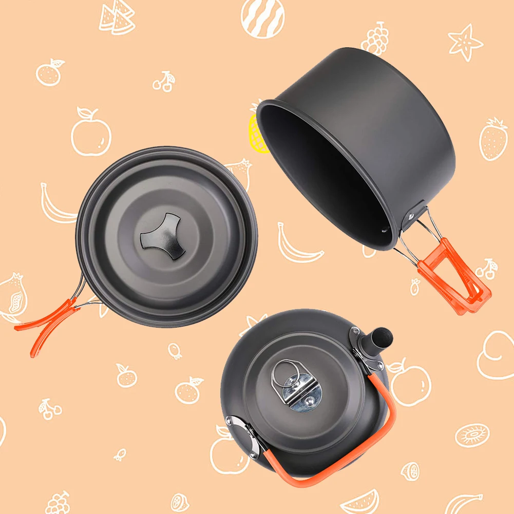 Camping Cookware Kit Kettle Po - đánh giá và giá Camping Cooking Pots And Pans Set