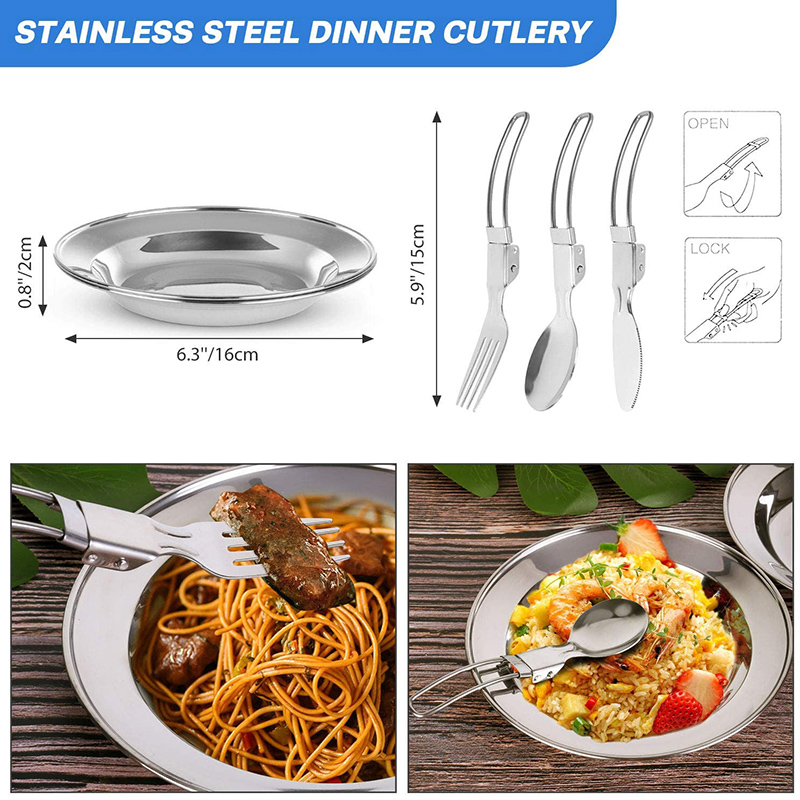 1 Set Outdoor Pot Pan Camping  - đánh giá và giá Camping Cooking Pots And Pans Set