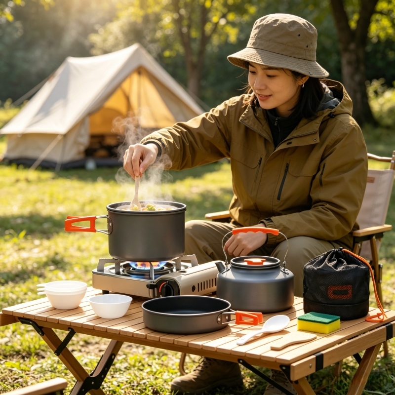 Camping Cookware Set Outdoor P - đánh giá và giá Camping Cooking Pots And Pans Set