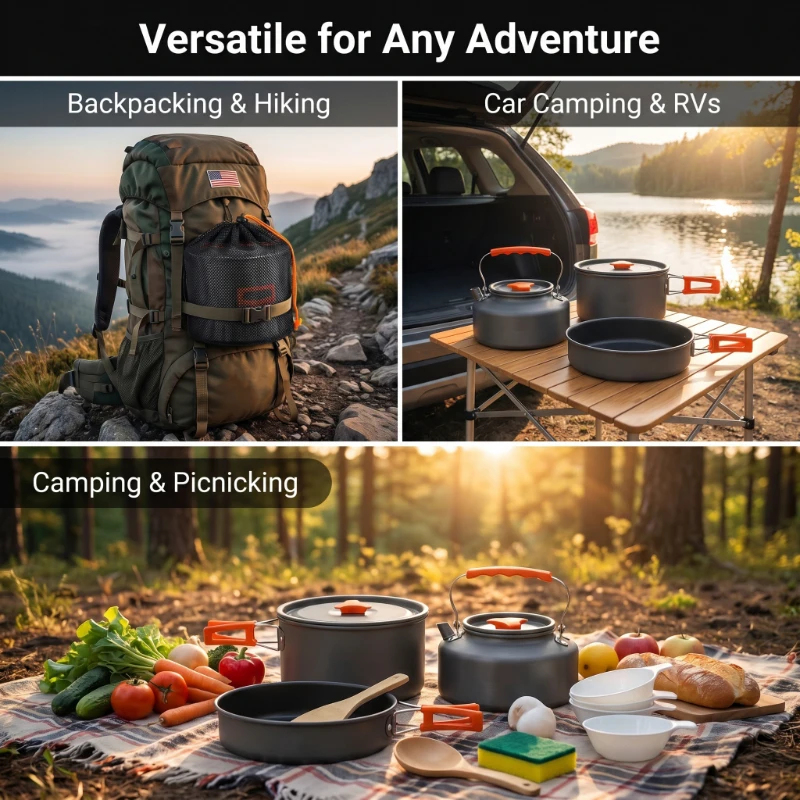 Camping Cookware Set Outdoor P - đánh giá và giá Camping Cooking Pots And Pans Set