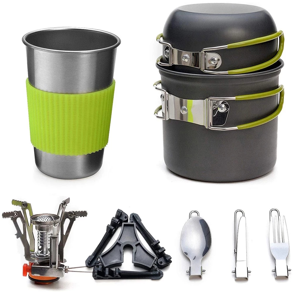 Camping Cookware Kit with Stov - đánh giá và giá Camping Cooking Fire Pit