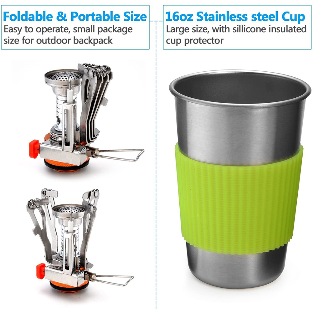 Camping Cookware Kit with Stov - đánh giá và giá Camping Cooking Fire Pit