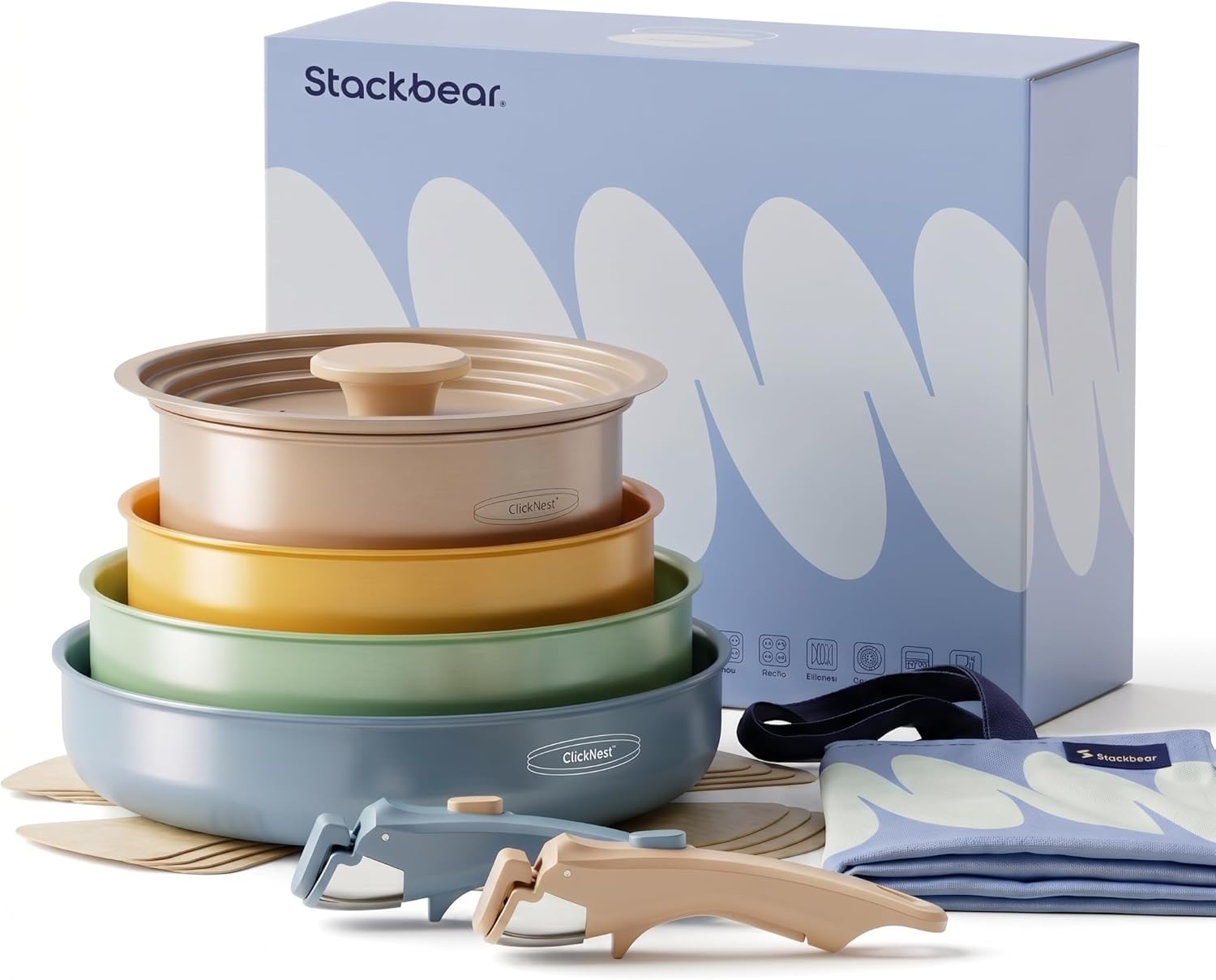 Ceramic Cookware Set, Detachab - đánh giá và giá Camping Cooking Pots And Pans Set